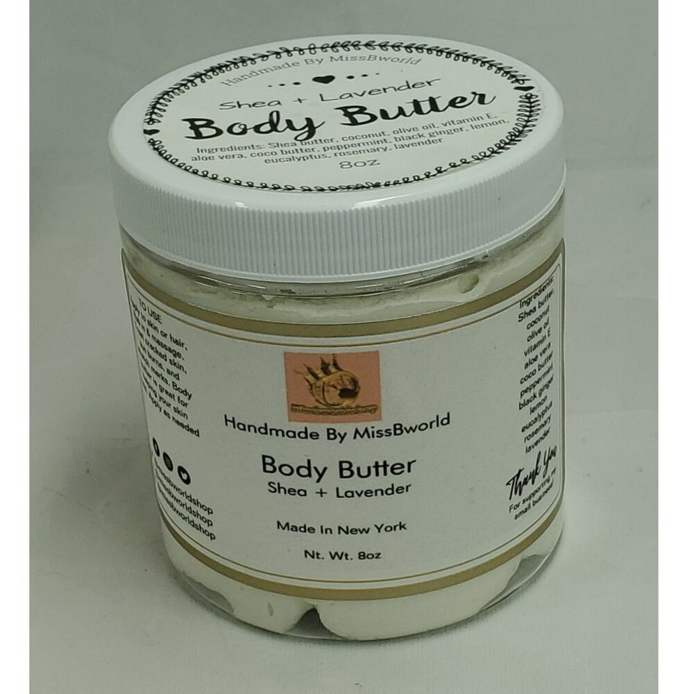Shea Lavender Body Butter Handmade Natural Moisturizer 8 oz